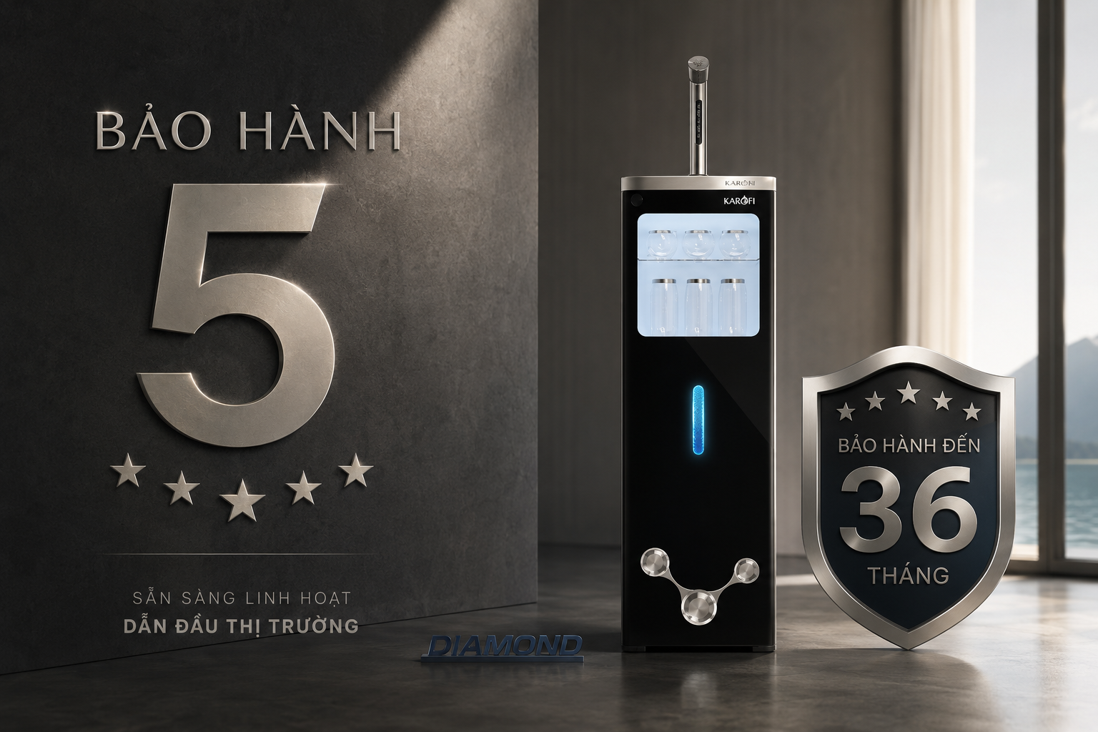 Bảo hành 5 sao Karofi Diamond SA66