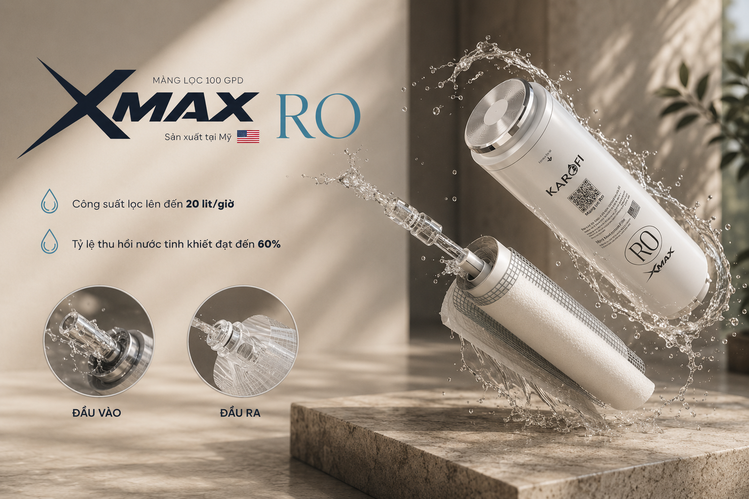 Màng lọc Xmax RO 100 GPD Karofi Diamond SA66